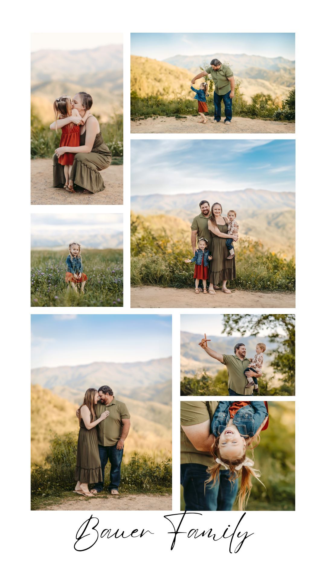 Family of five with three older sons enjoying a Smoky Mountain photoshoot on Foothills Parkway