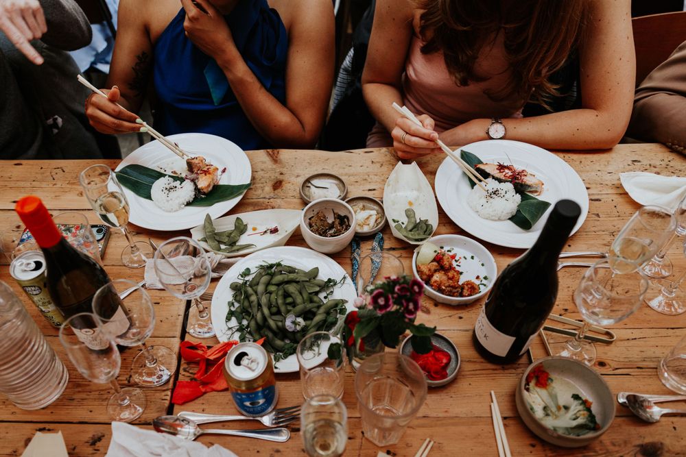 Food details shots from the wedding at Silk Mill inspired by Japanese culture