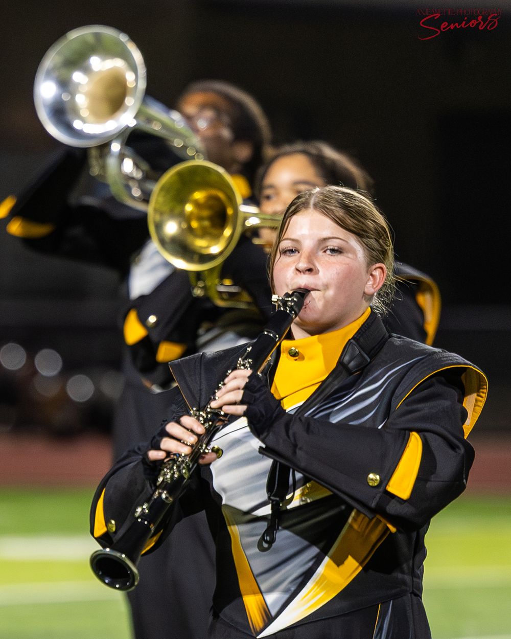 Phoenix AZMBA Marching Band Pictures senior BANNERS Anjeanette Photography High School AZ halftime performance photos