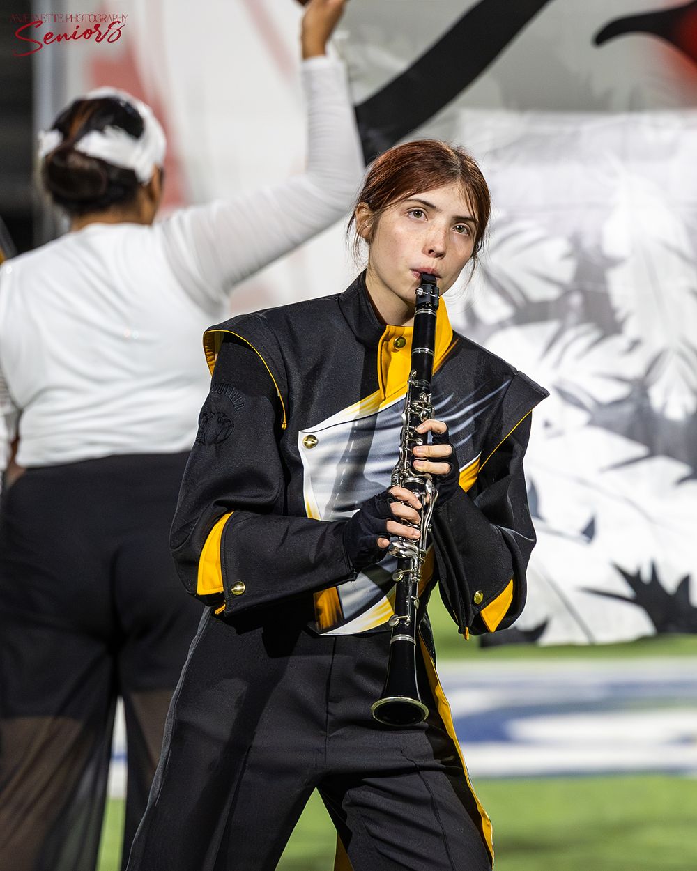 Phoenix AZMBA Marching Band Pictures senior BANNERS Anjeanette Photography High School AZ halftime performance photos