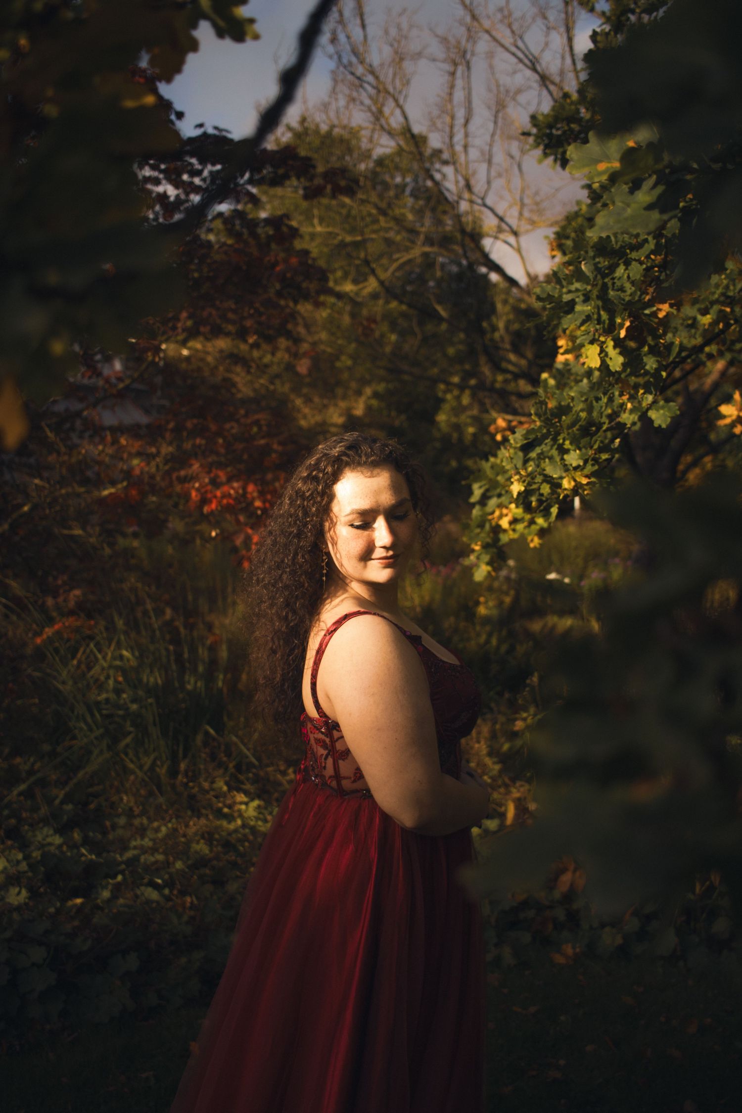 cinematic portrait of woman in Hamburg, Germany during golden hour