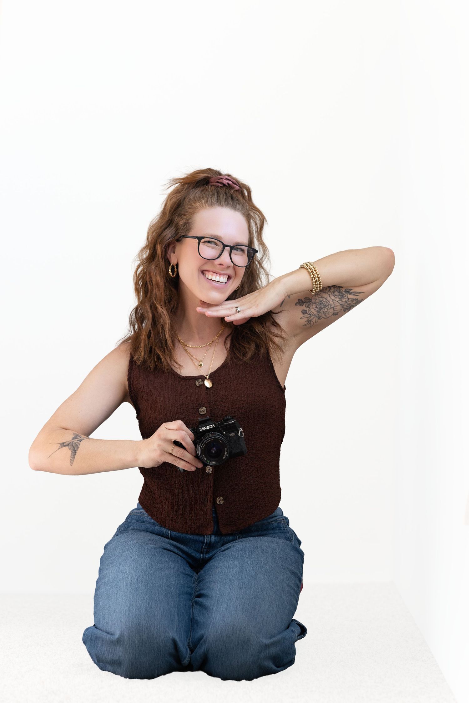 Professional headshot session in the Greater Phoenix area, featuring a confident individual in a clean, studio-style setting.