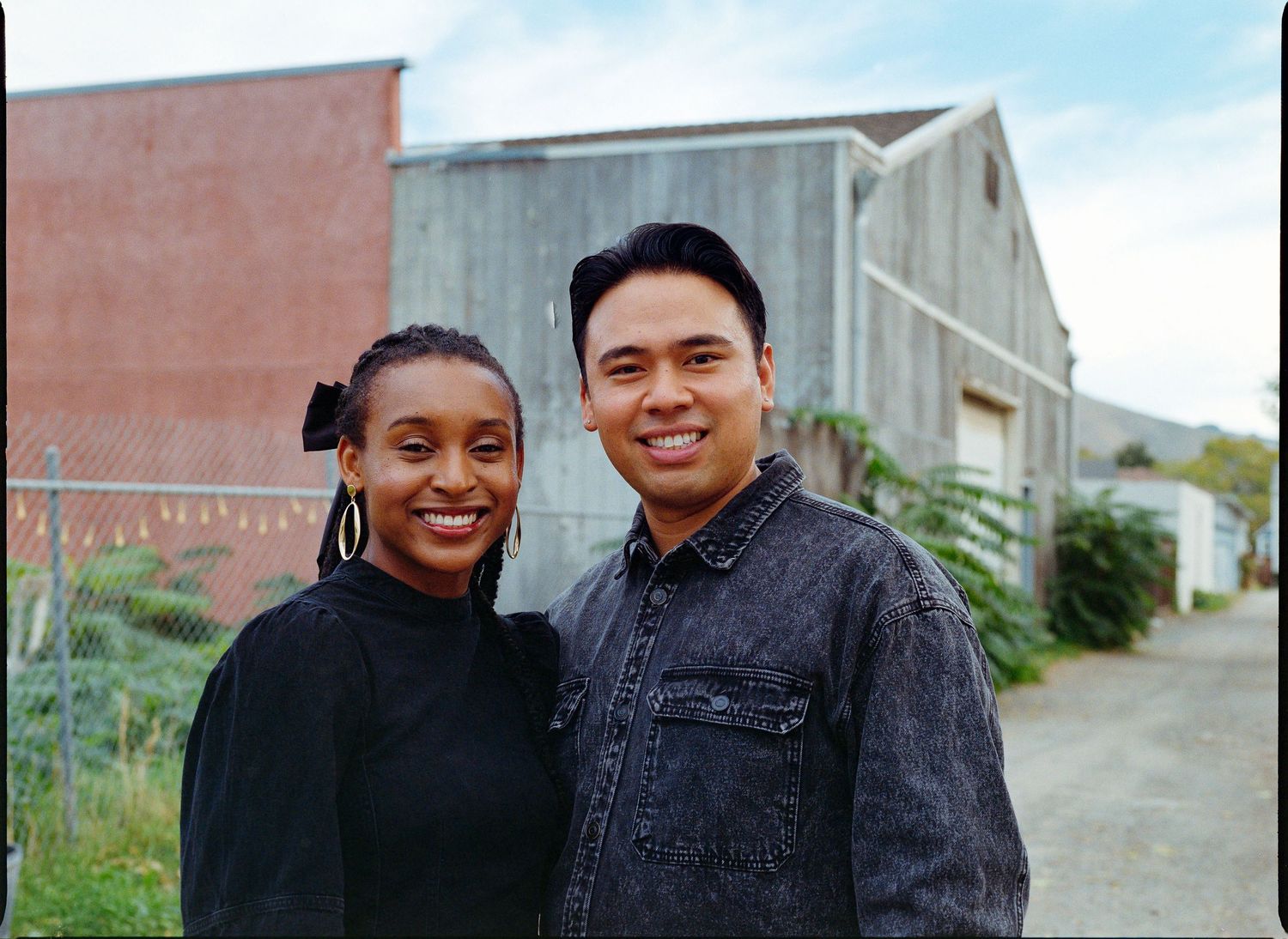 A portrait of a couple on medium format film