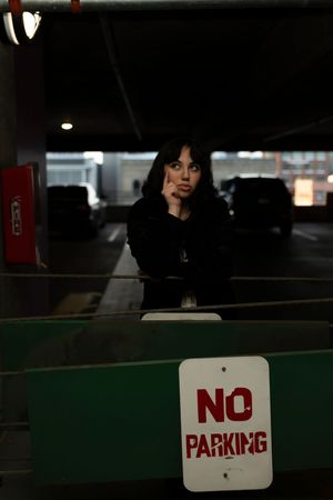 Downtown Boise Senior girl in parking garage