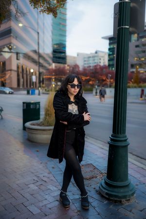 Downtown Boise Senior girl with sunglasses