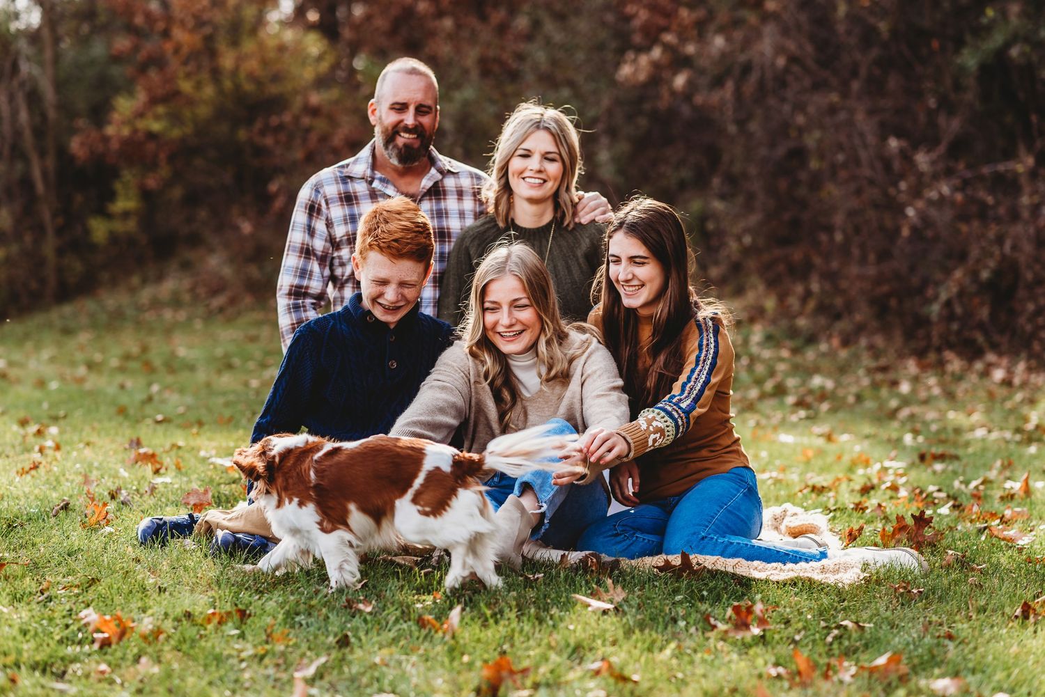 Family portrait photos in the fall in Sparta, WI