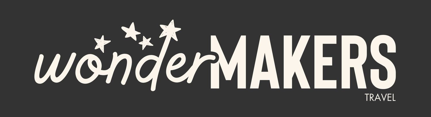 White Wonder Makers text logo with two star decorations on dark gray background.