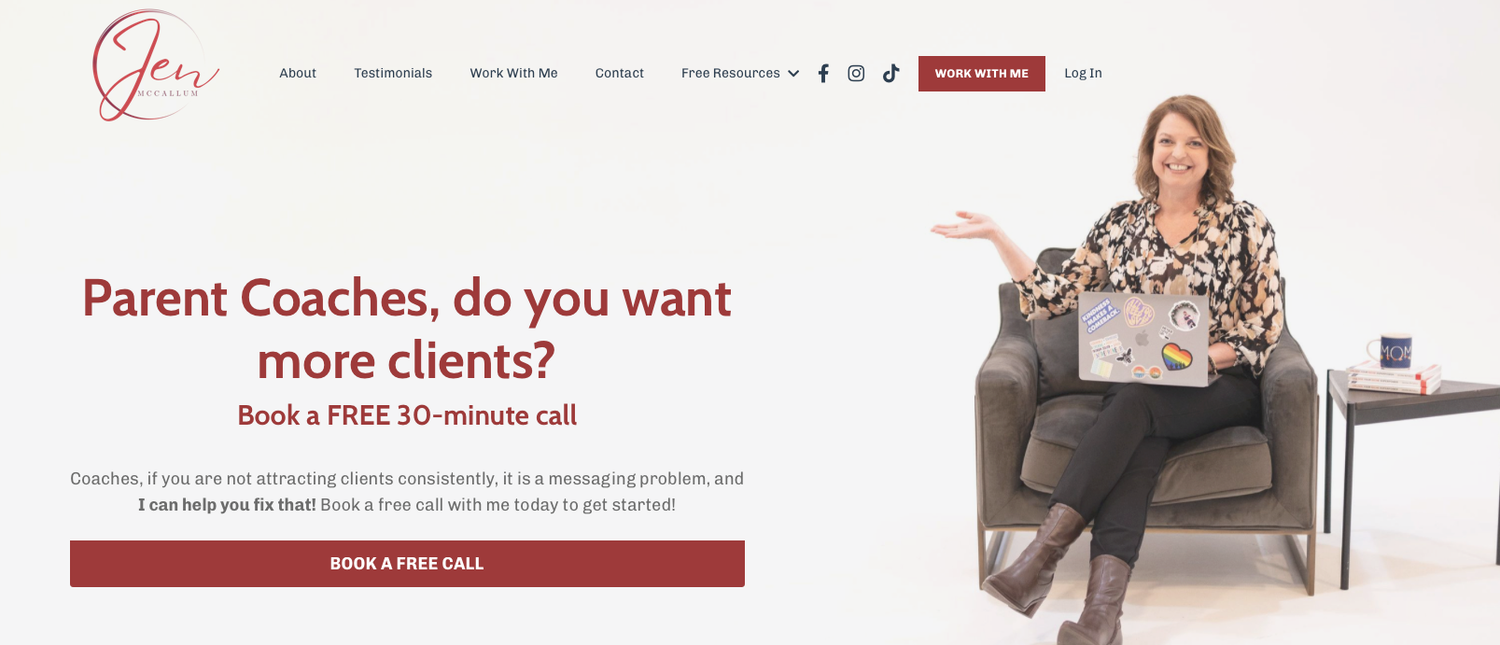 example of banner image on parent coaches website from branding photographer with London brand photographer