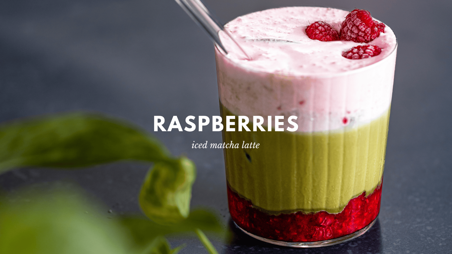 Video raspberries iced matcha latte