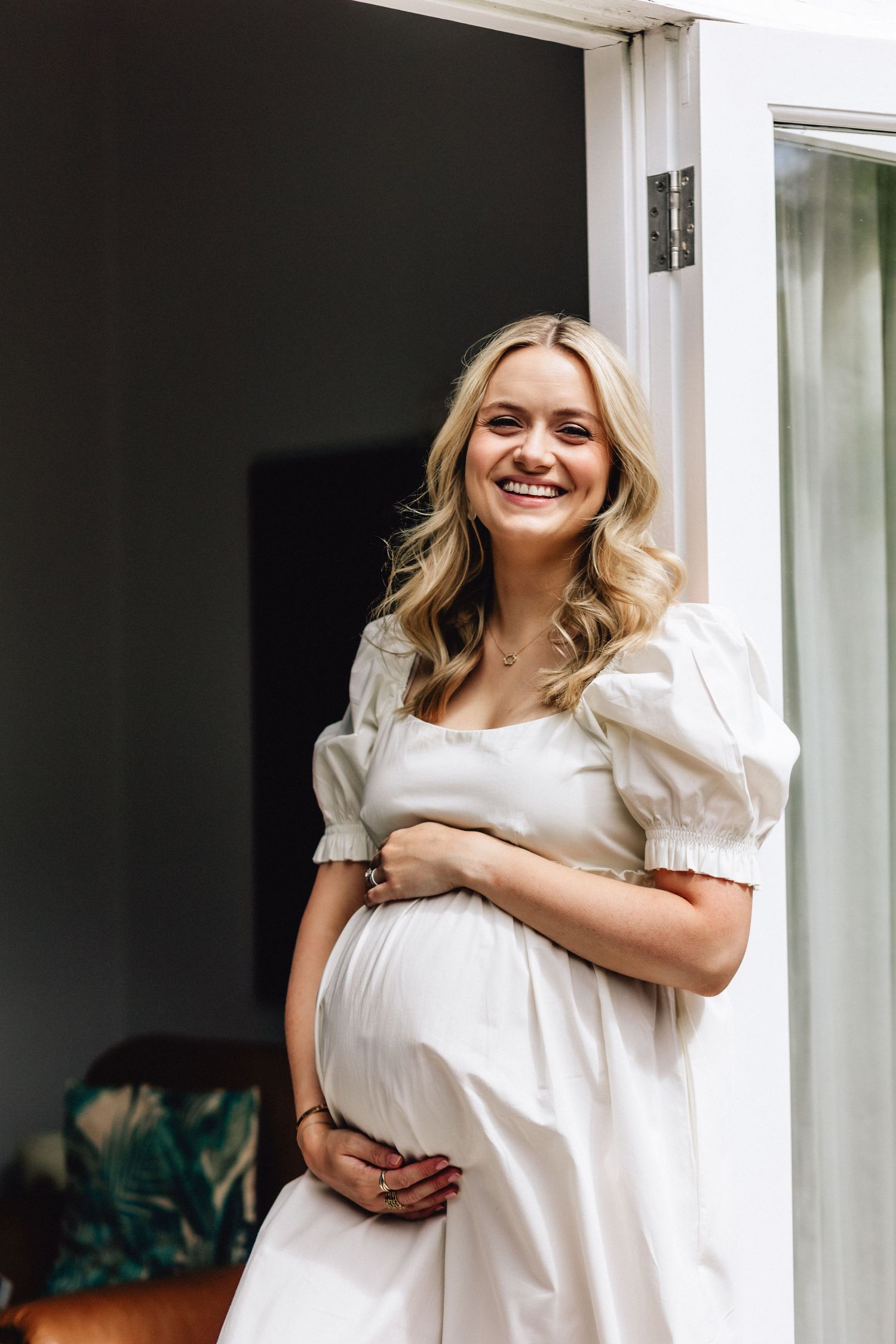 Pregnant lady in white dress