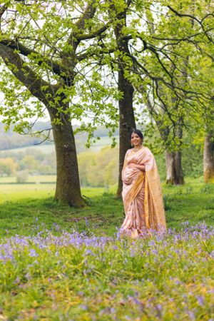 Pregnant lady in saree