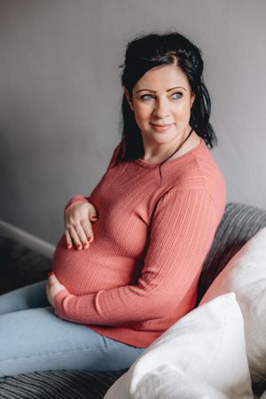 pregnant lady on couch