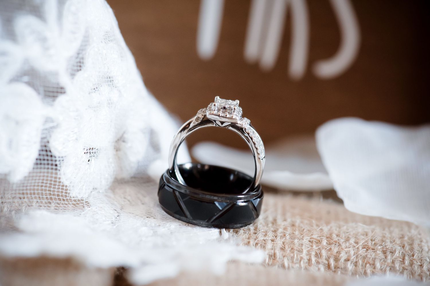 Detail wedding photo of wedding rings by Sacramento wedding photographer, Ashley Nicole Baeza.