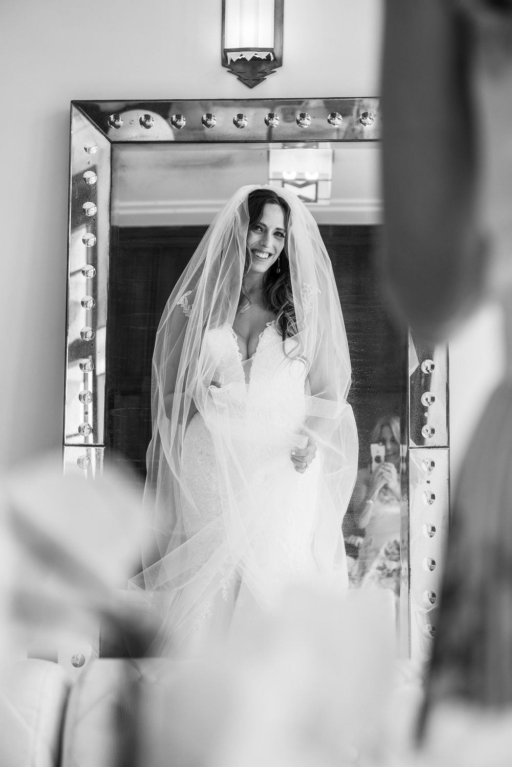 Cinematic bride wedding photo at Jones Beach, Long Island by Deja Vu Studios