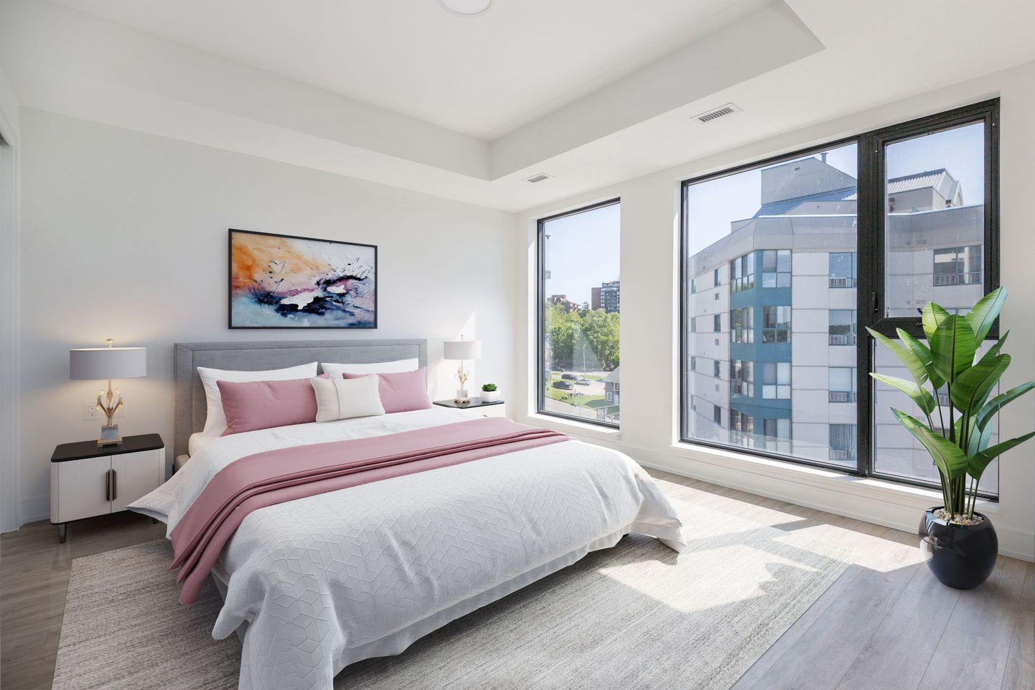 A photo of a virtually staged condo in Barrie Ontario for a real estate listing in Simcoe County photographed by Sarah Tennant