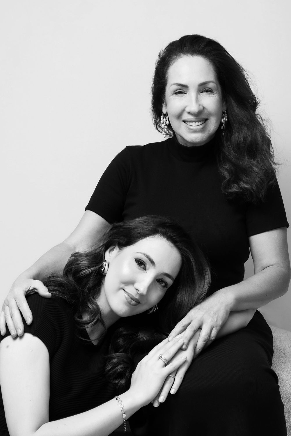 Black and white mother and daughter portrait Nashville portrait studio Thompson’s Station