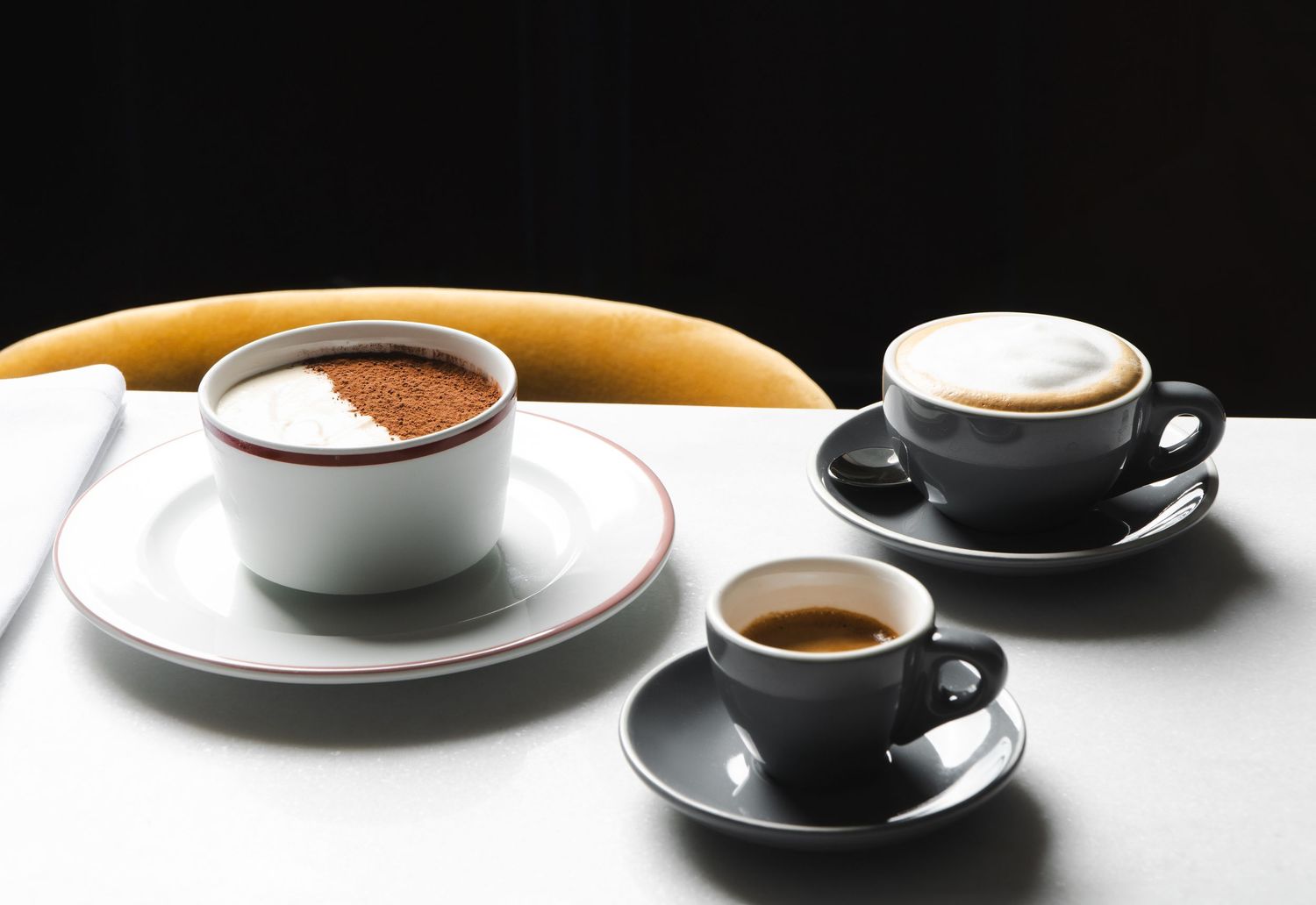Professional Food Photography of Cafe Coffee With Hard Shadows