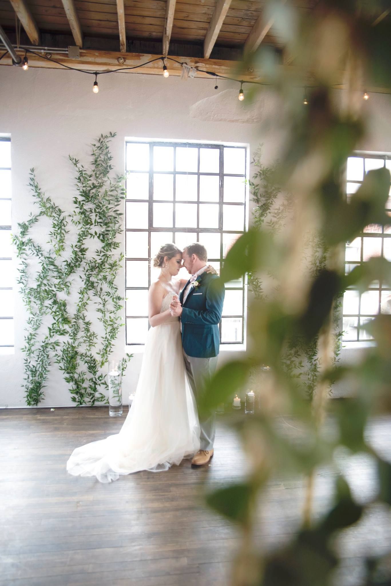 Photo of a bride and groom dancing