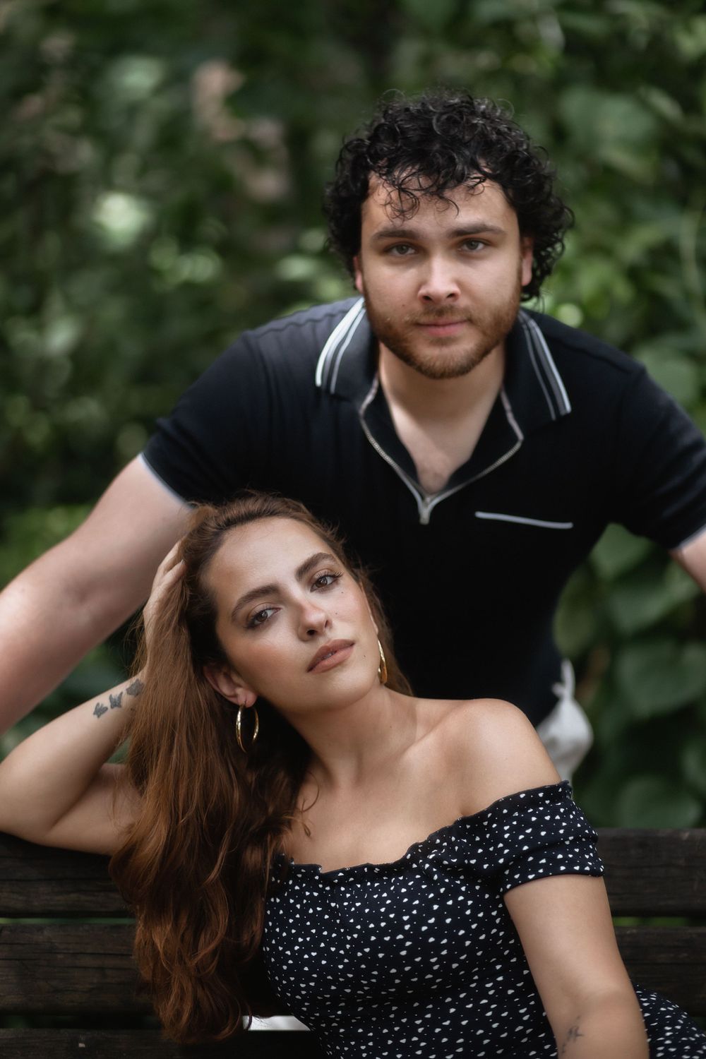 Couple posing at Kendall Indian Hammocks Park Miami during engagement couples session.