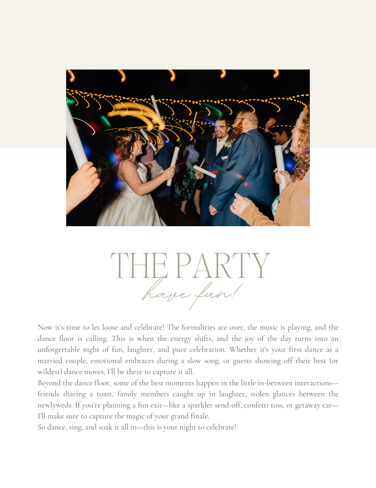Joyful wedding reception guests dancing and celebrating on the dance floor with colorful lights and festive atmosphere.