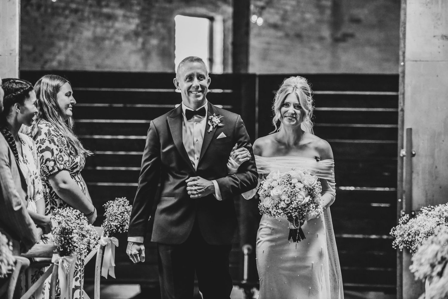Emotional moment as groom sees bride for the first time at the altar