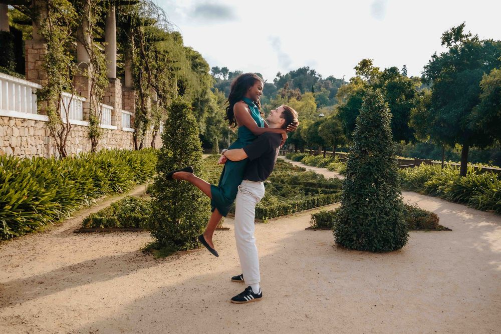 Micha proposing to Maite in a unique way on a sunny October afternoon.