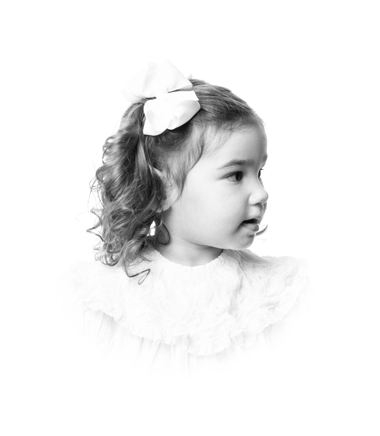 Child Heirloom Portrait Black and White