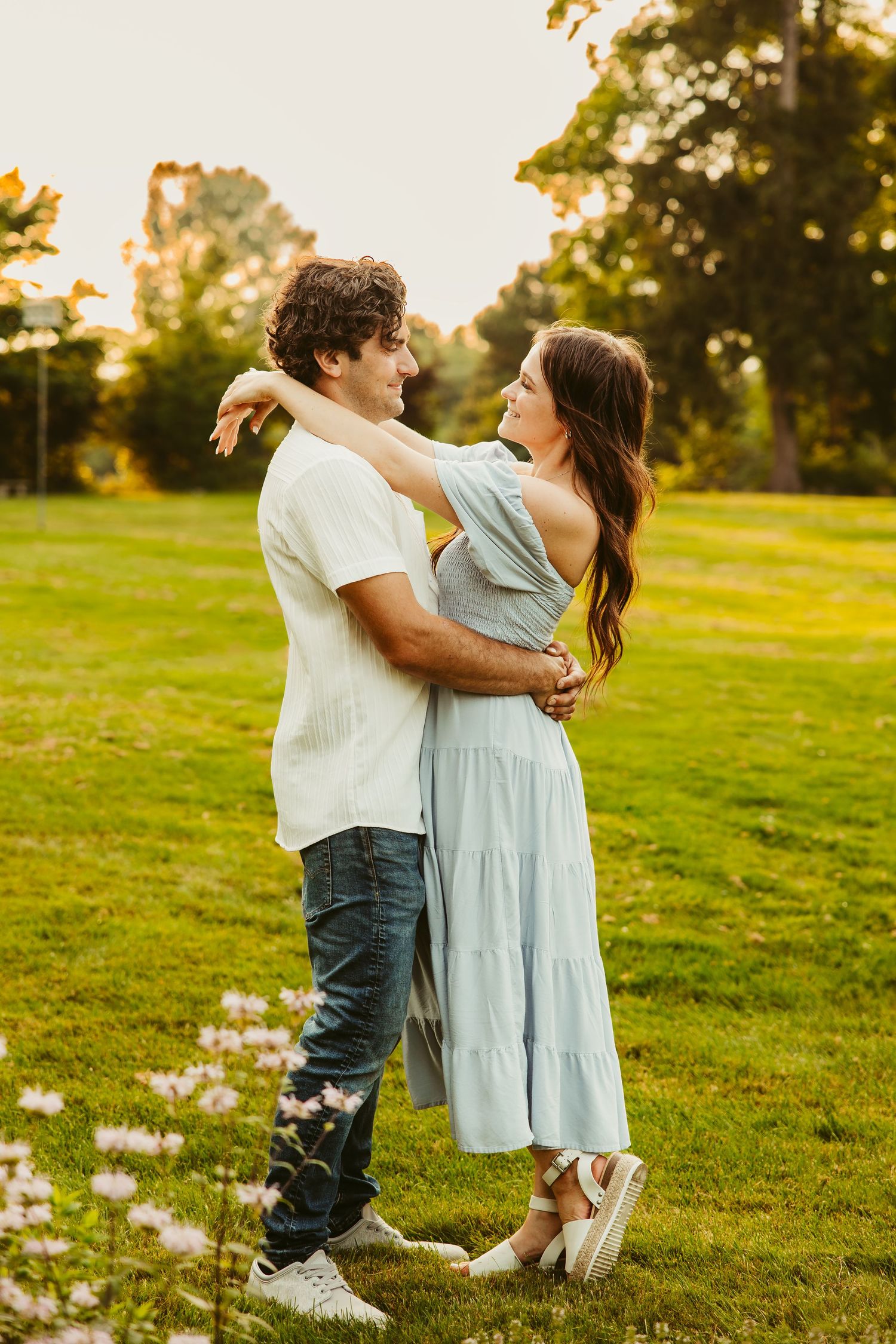 Stunning Golden Hour Moments: Michigan Summer Couple Photograph