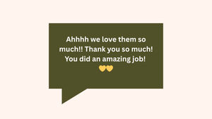 Dark olive green text message expressing gratitude and love.