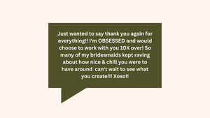 Three connected chat message bubbles in dark green and light green colors on a pale background.