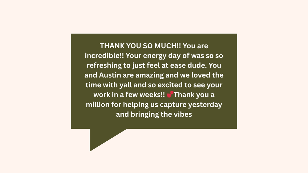 A green speech bubble message expressing gratitude with text thanking someone for their amazing help and positive vibes.