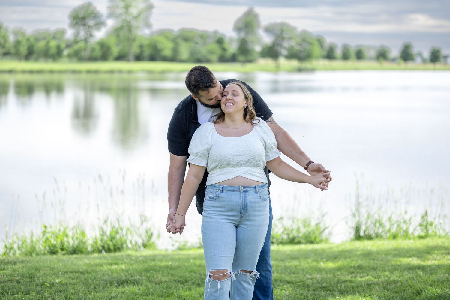 Springfield, IL photographer captures a couple enjoying time together during a session in Central, IL
