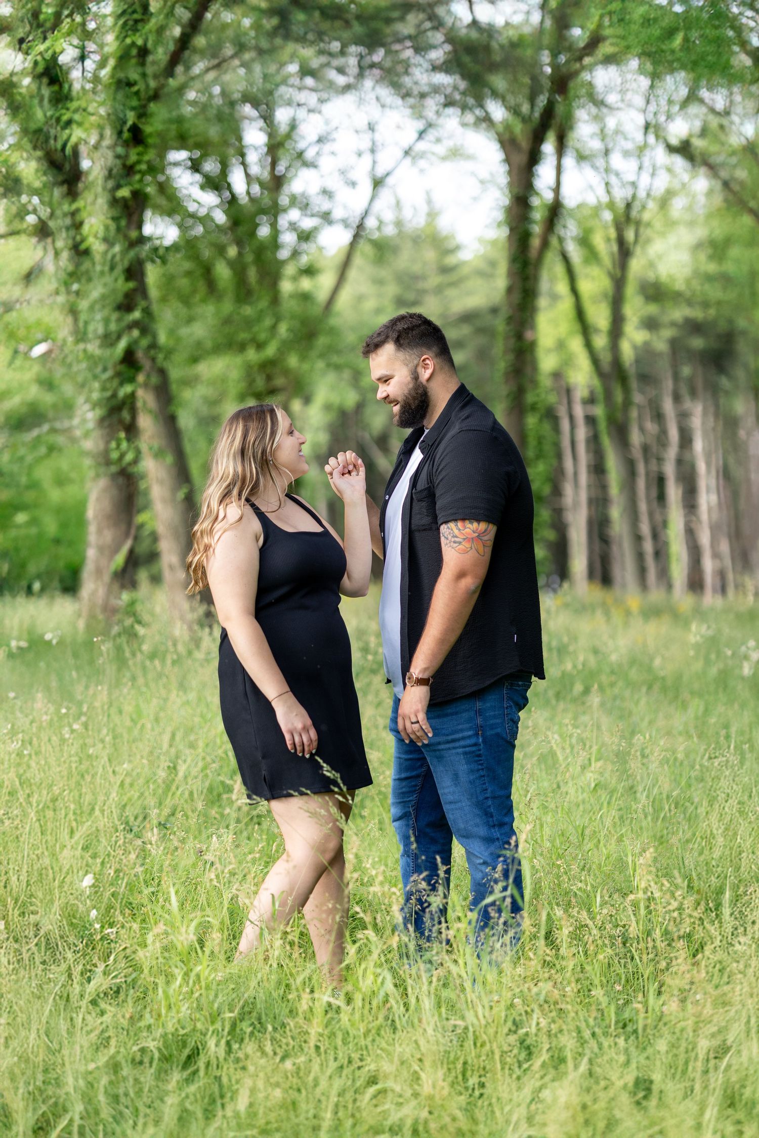 Springfield, IL photographer captures a couple dancing during a session in Central, IL