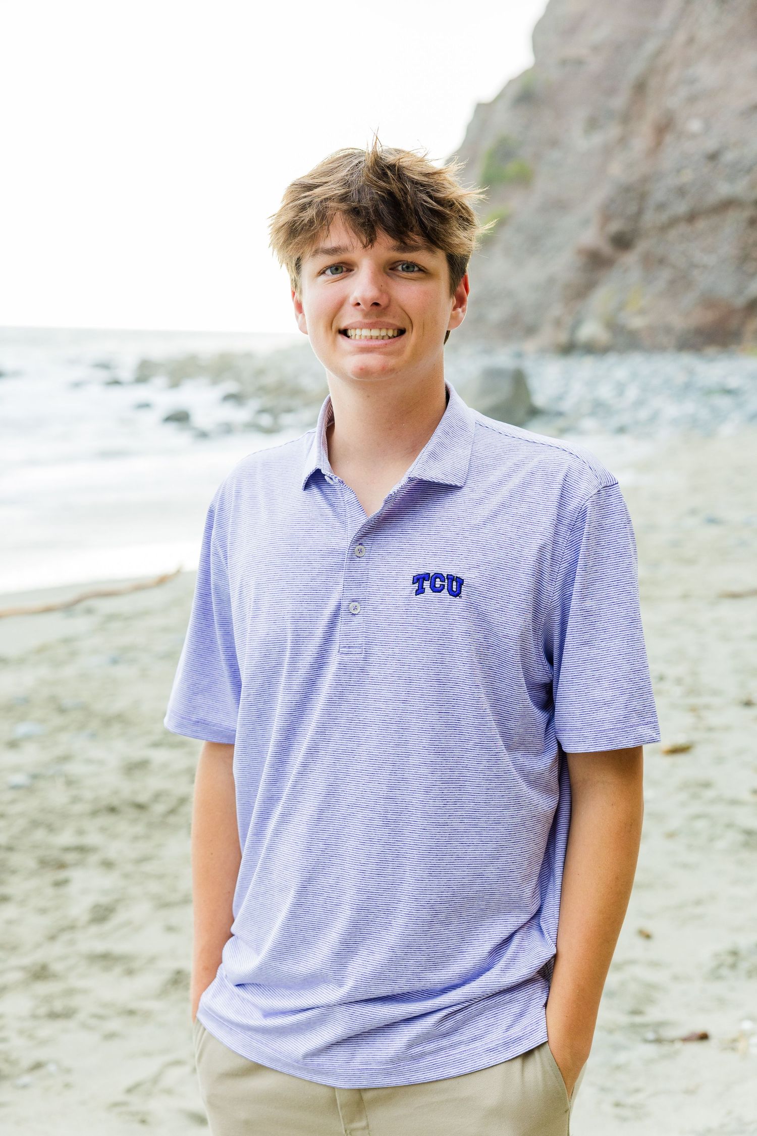 High school senior boy session at the beach in Dana Point