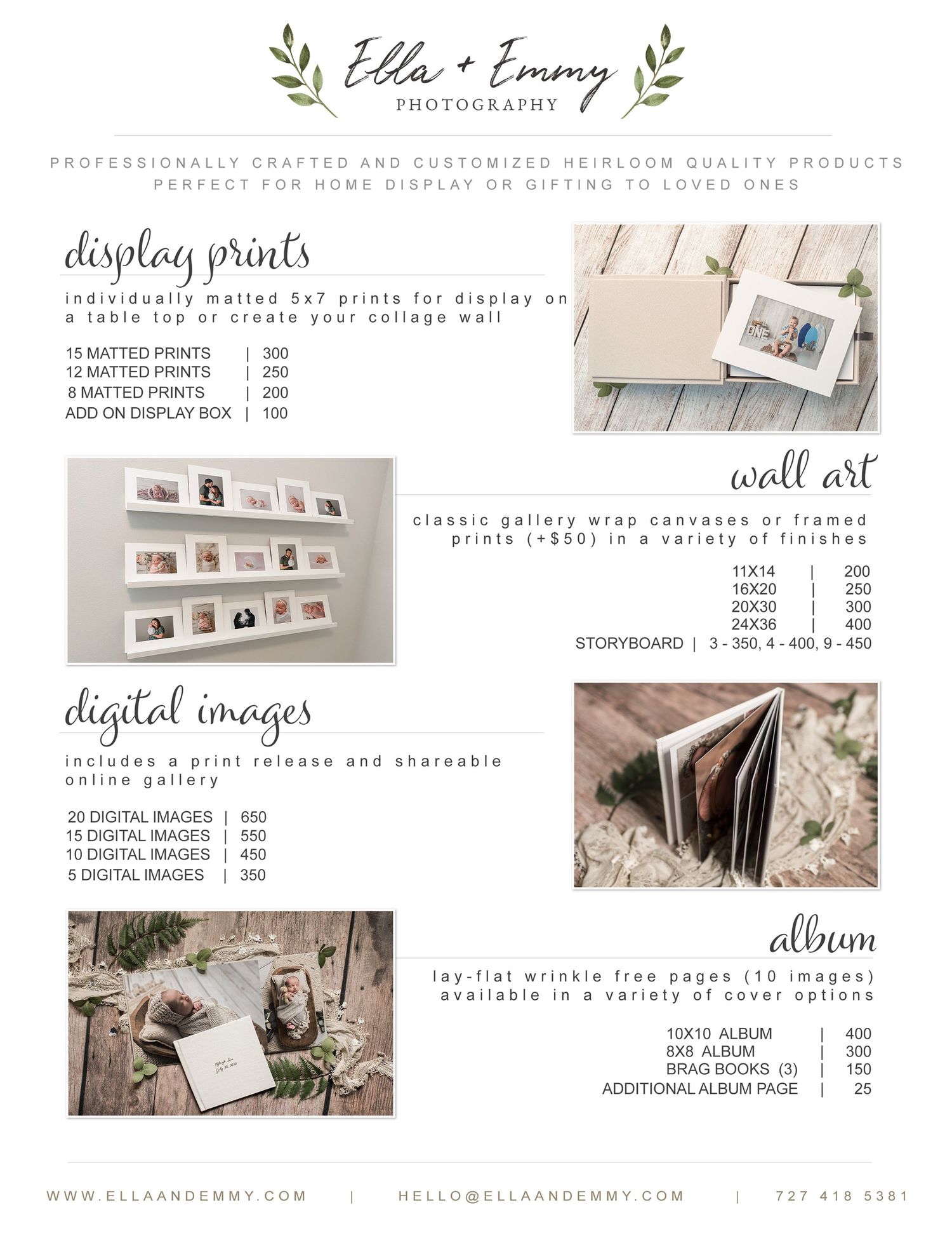 Tampa Bay newborn photographer price list
