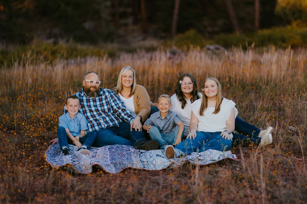 Family enjoying a candid moment together