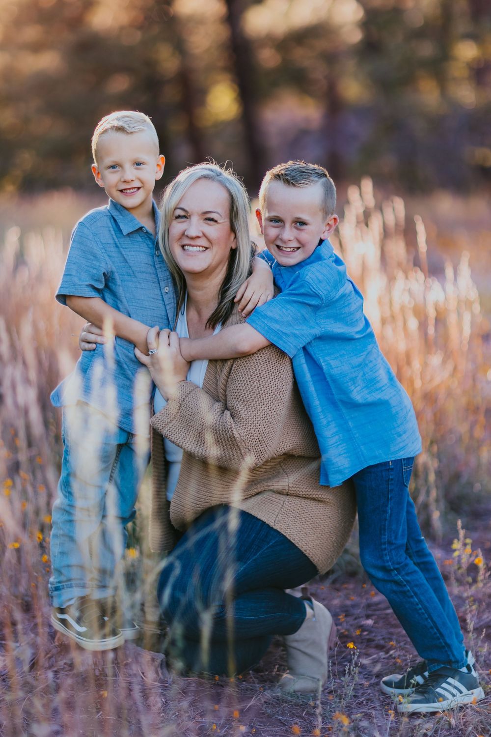 Family portrait during golden hour