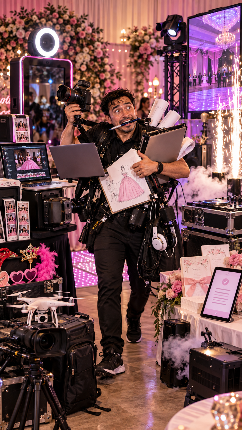 DFW quinceañera photographer for Dallas Fort Worth families seeking quince photography, professional video and photobooth event services