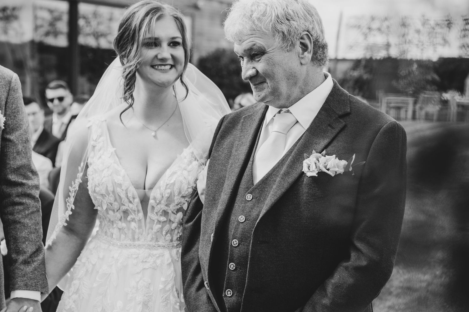 Smiling bride Chalk Barn, Wiltshire