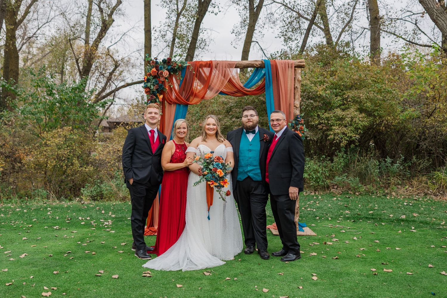 Family photo taken in Dakota Dunes, South Dakota in the fall.