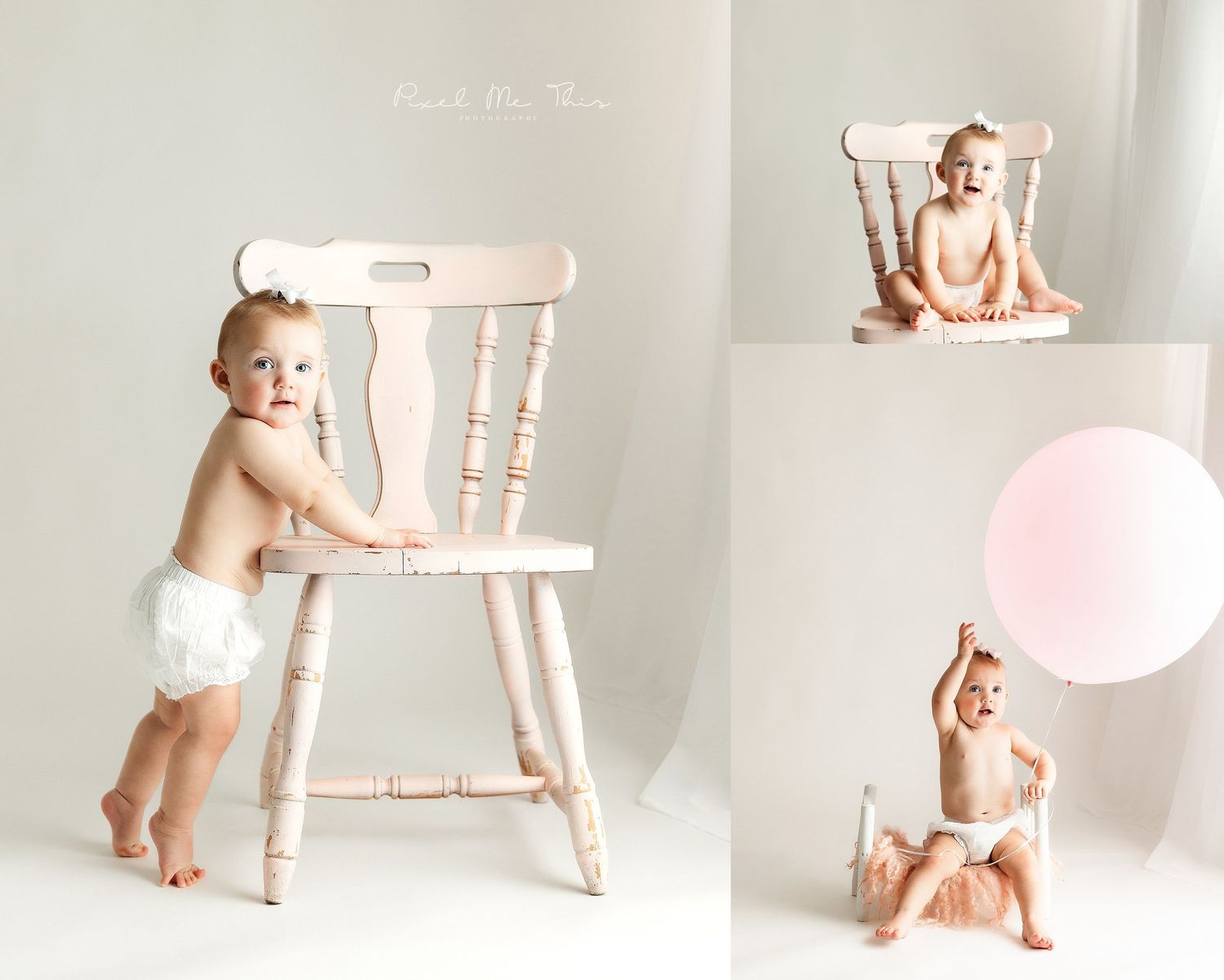 Collage of one year old. Greenville sc newborn photographer, Easley sc newborn photographer, Upstate newborn photographer.