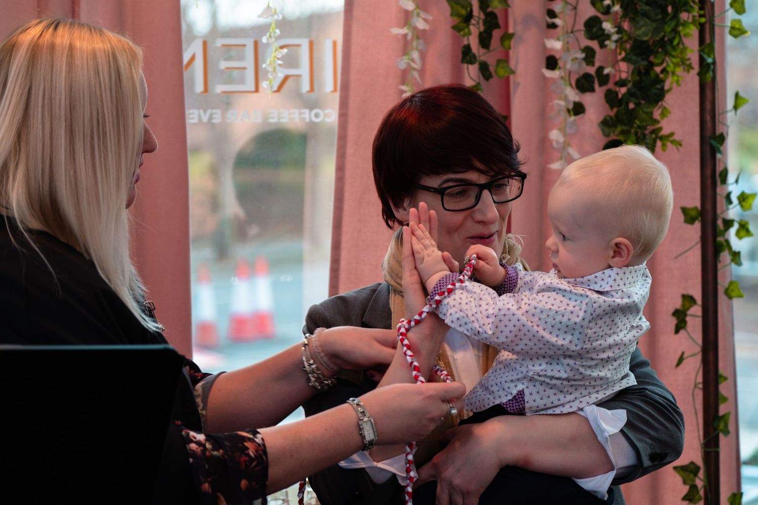 Black and white Candid family photography baby naming ceremony at The Siren Liverpool by Photography Liverpool