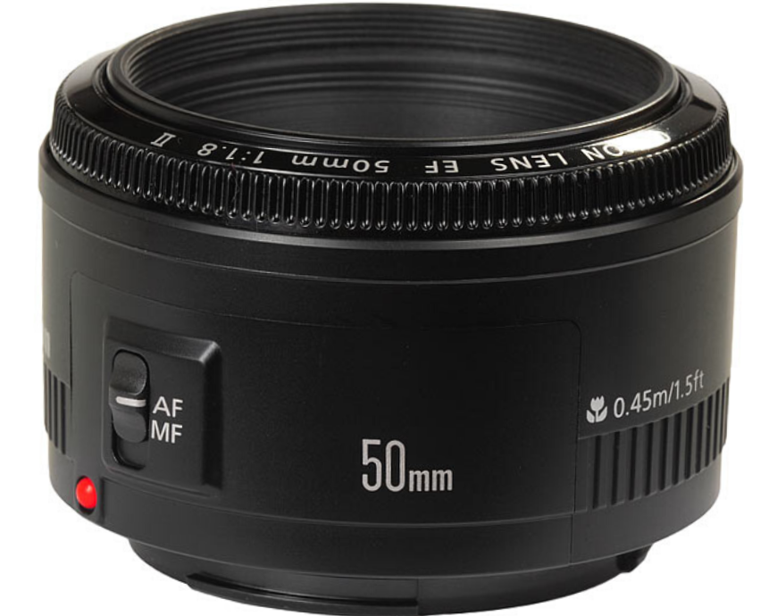 50mm f1.8 aka the "nifty 50", fits and ef mount for Canon cameras