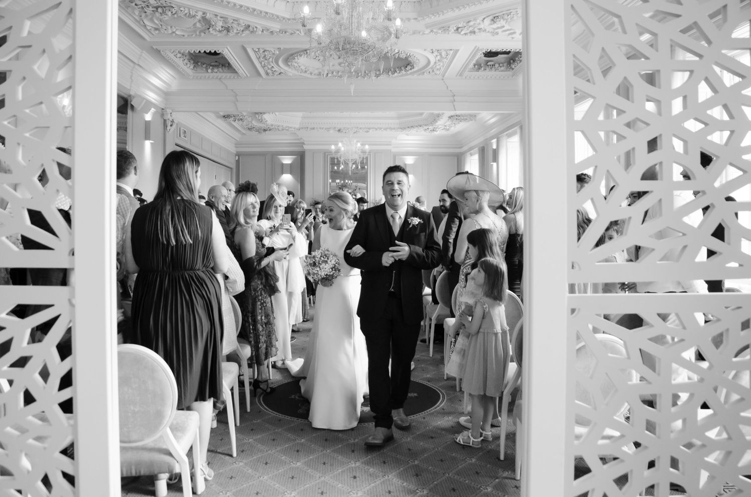 Bride and Groom Walking Down the Aisle, Middlesborough, North East