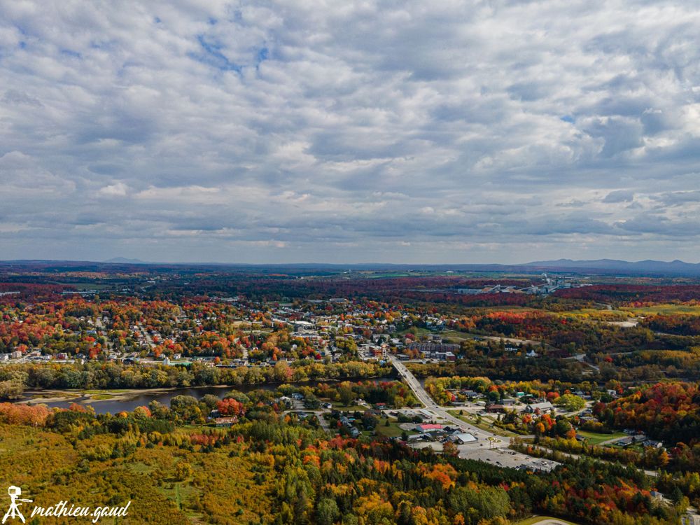 Photo drone aérienne à Sherbrooke en estrie