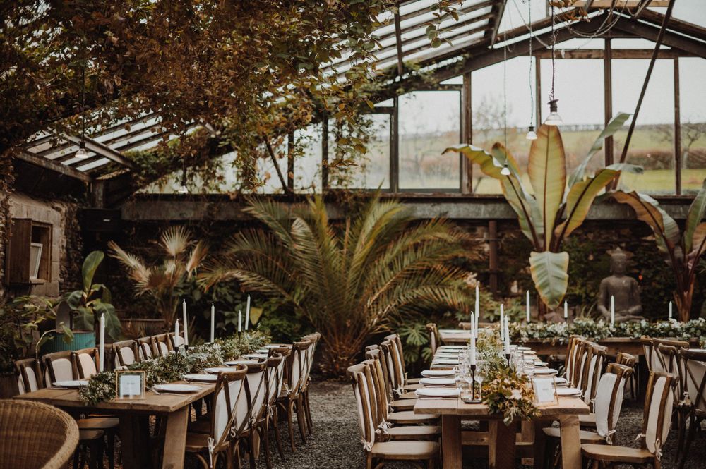 Anran Luxury Wedding Venue wedding breakfast room in the greenhouse