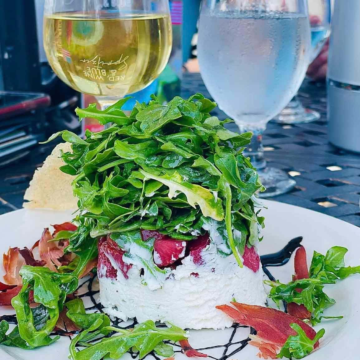 strawberry salad with wine by victoria leigh photography