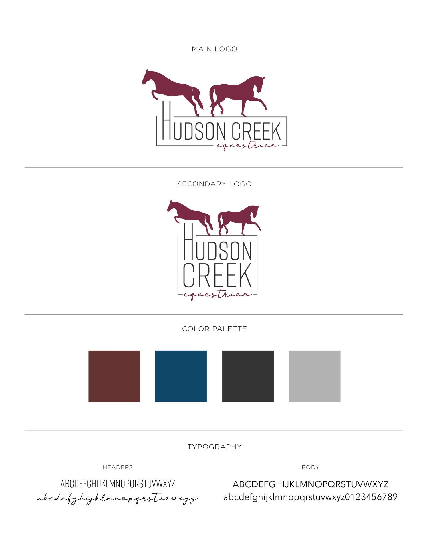 Hudson Creek Equestrian Logo Page