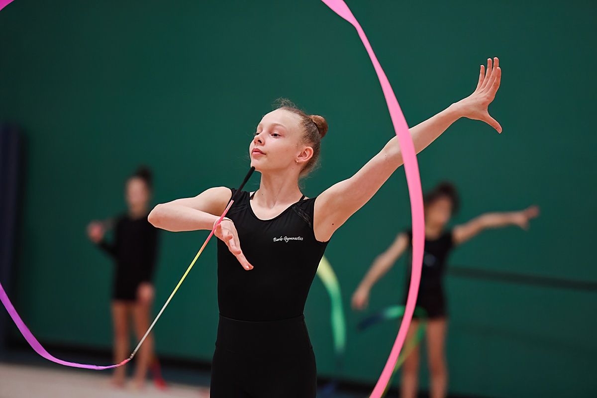 Rhythmic Gymnastics photography with ribbon