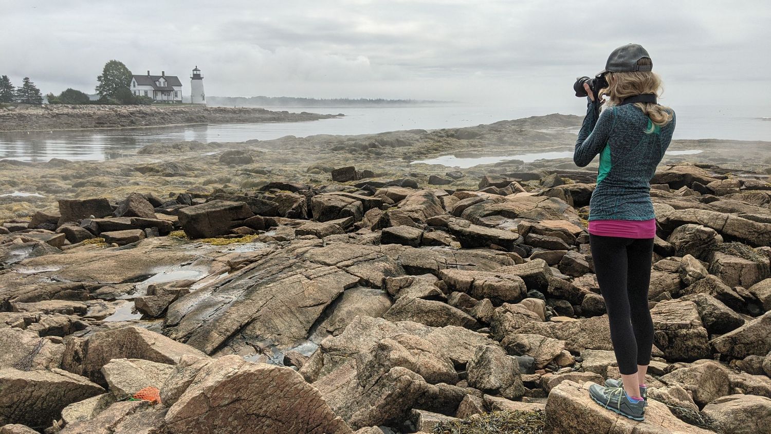 Maine, lighthouse, photographer girl